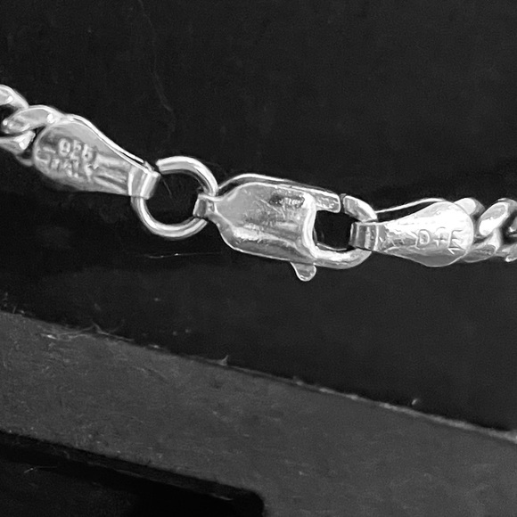 .925 STERLING SILVER: 3mm 20in Solid Cuban/Curb Link Chain - Picture 7 of 14